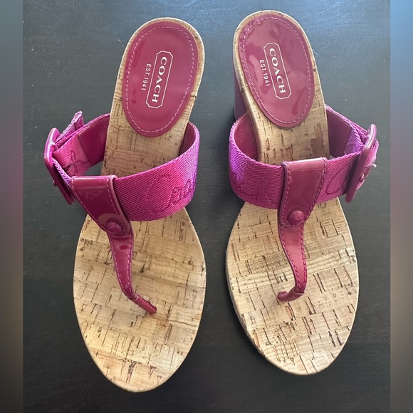 Coach Shoes - Pink Coach “Bernadette” wedge 6.5